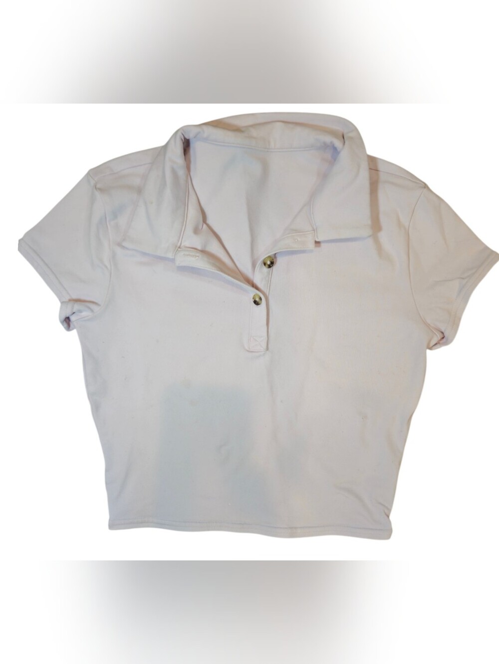 ALO Yoga Choice Polo Pink Sugar Cropped Short Sleeve Top Size S - Picture 7 of 8